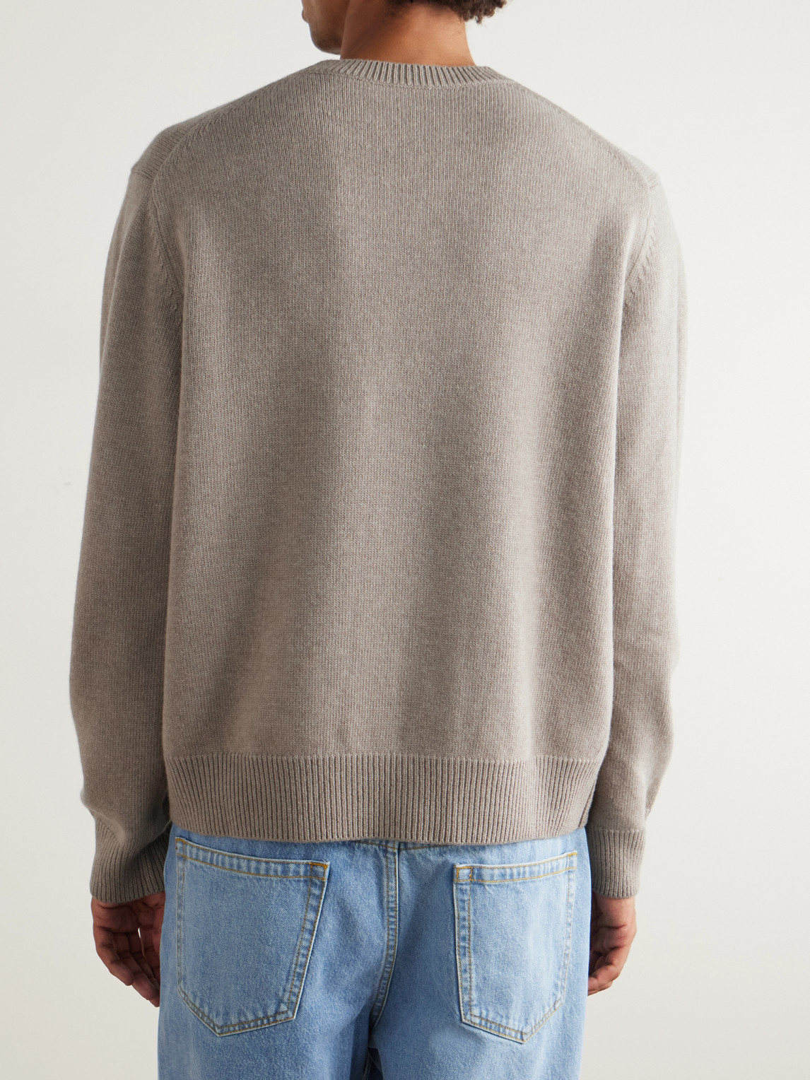 Loewe Anagram Logo-embroidered Wool Sweater In Gray
