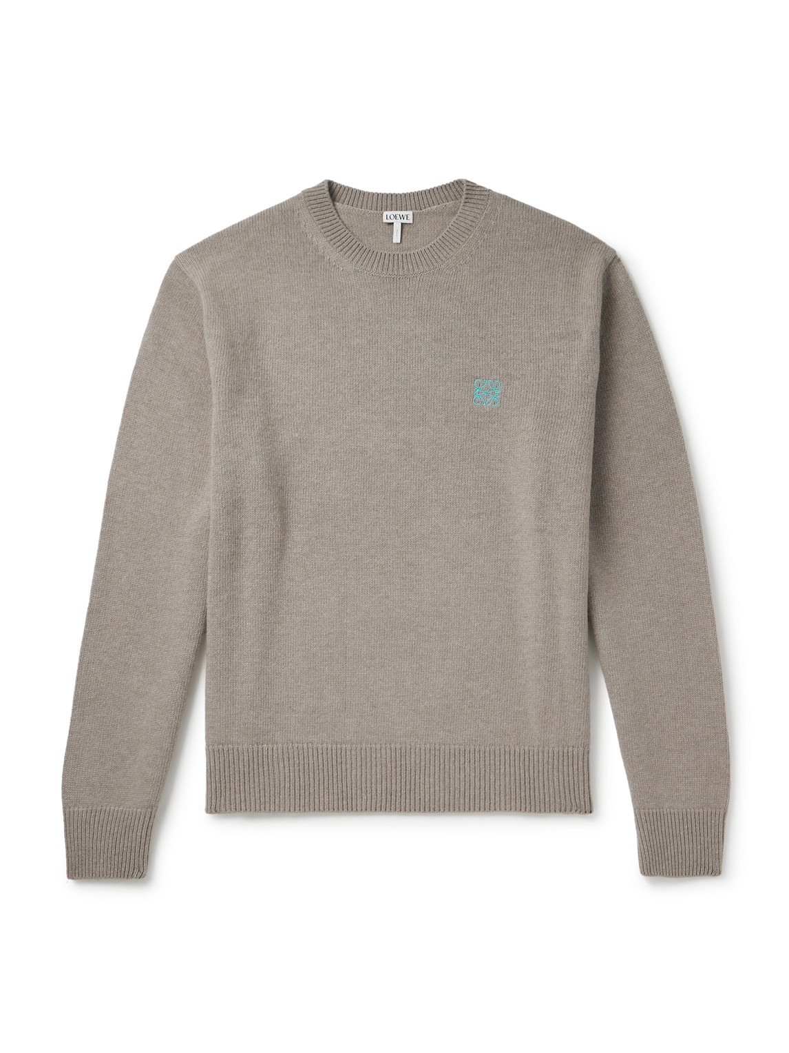 Loewe Anagram Logo-embroidered Wool Sweater In Gray