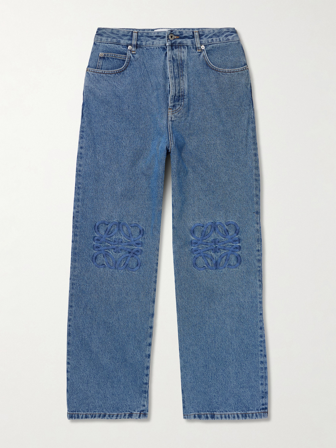 Loewe Anagram Wide-Leg Logo-Embroidered Jeans IT 52