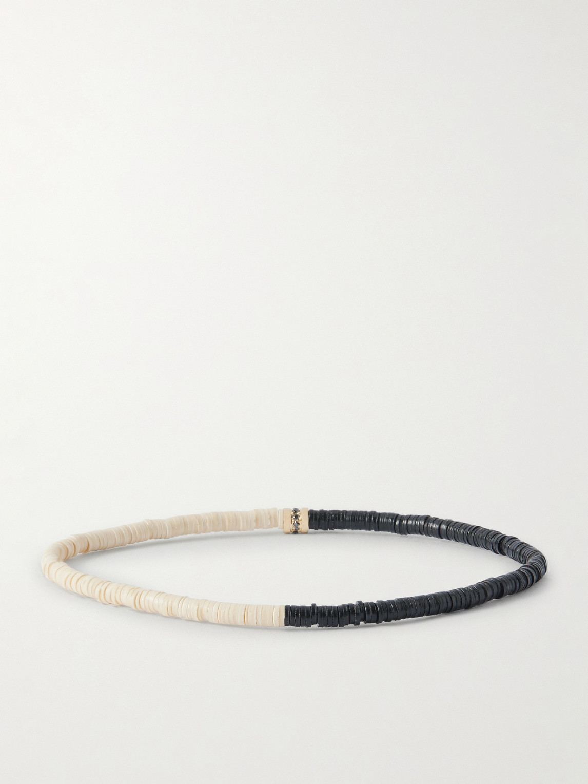 Luis Morais 14-karat Gold, Diamond And Stone Beaded Bracelet In Gray