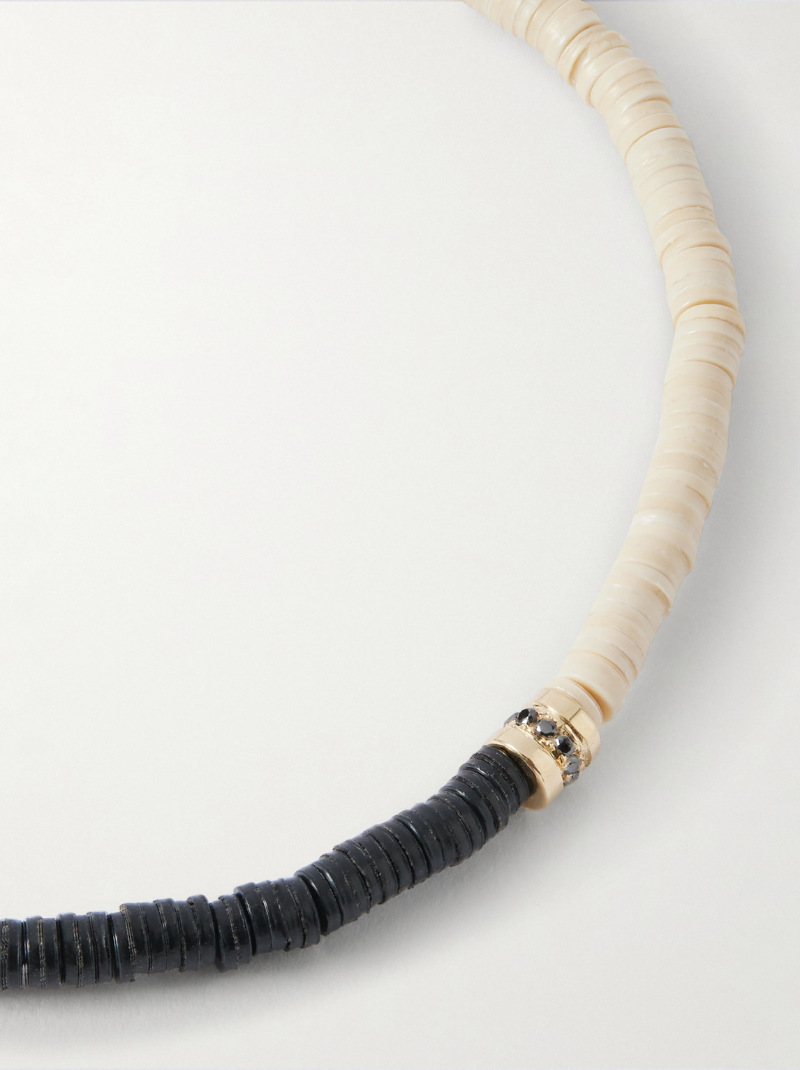 Luis Morais 14-karat Gold, Diamond And Stone Beaded Bracelet In Gray