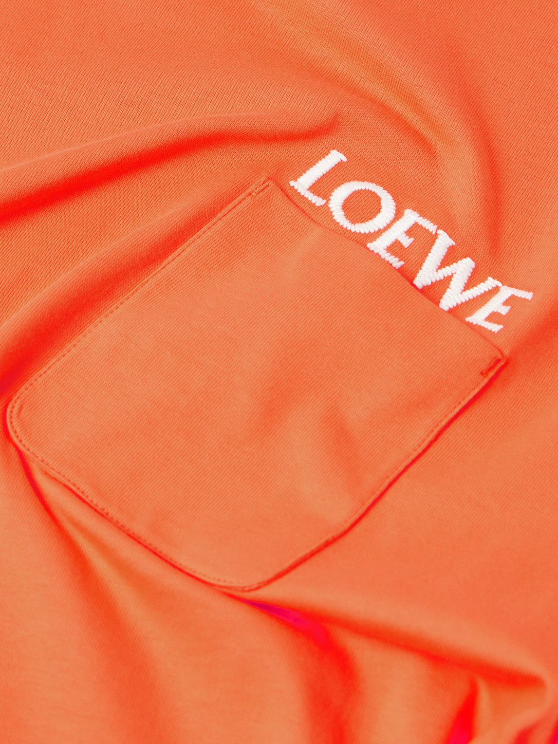 Loewe Logo-embroidered Cotton-jersey T-shirt In Orange