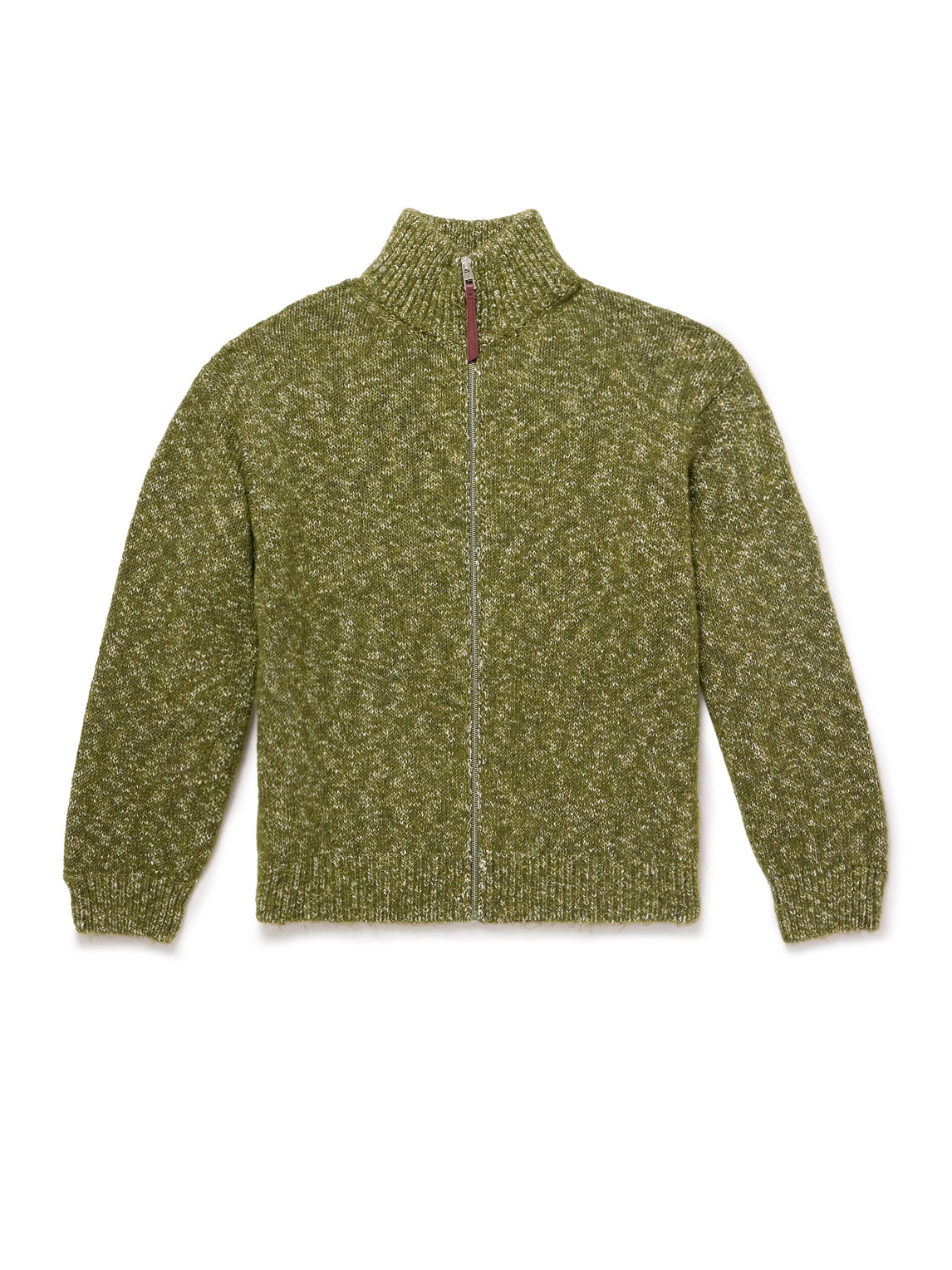 Loewe Logo-jacquard Knitted Cardigan In Green