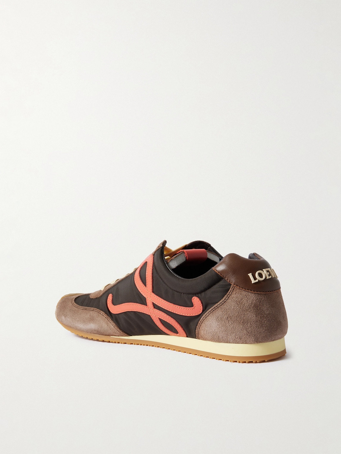 Loewe Ballet Runner 2.0 Suede-trimmed Sneakers In Burgundy