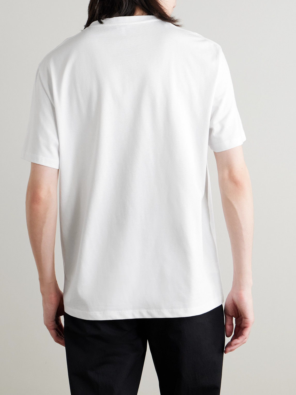 Loewe Logo-embroidered Cotton-blend Jersey T-shirt In White