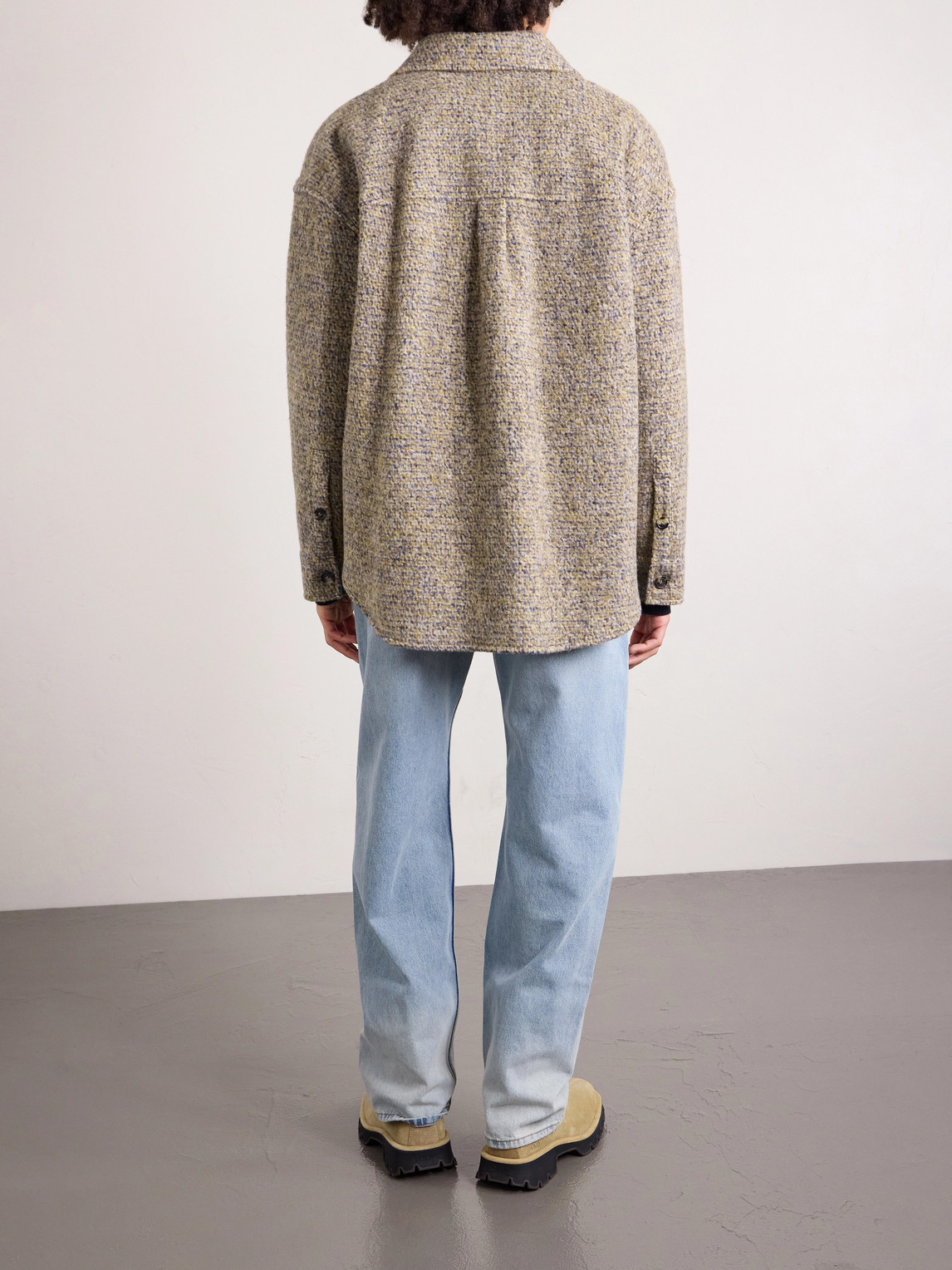  Loewe - Logo-appliquéd Brushed Knitted Overshirt - Men - Neutrals - It 48 