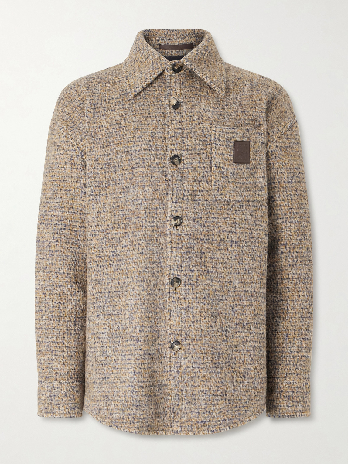 Loewe Logo-Appliquéd Brushed Knitted Overshirt IT 48