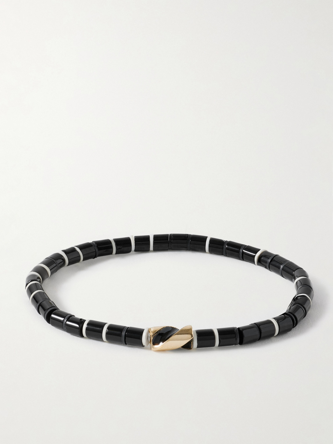 Luis Morais – 14-Karat Gold, Agate and Enamel Beaded Bracelet