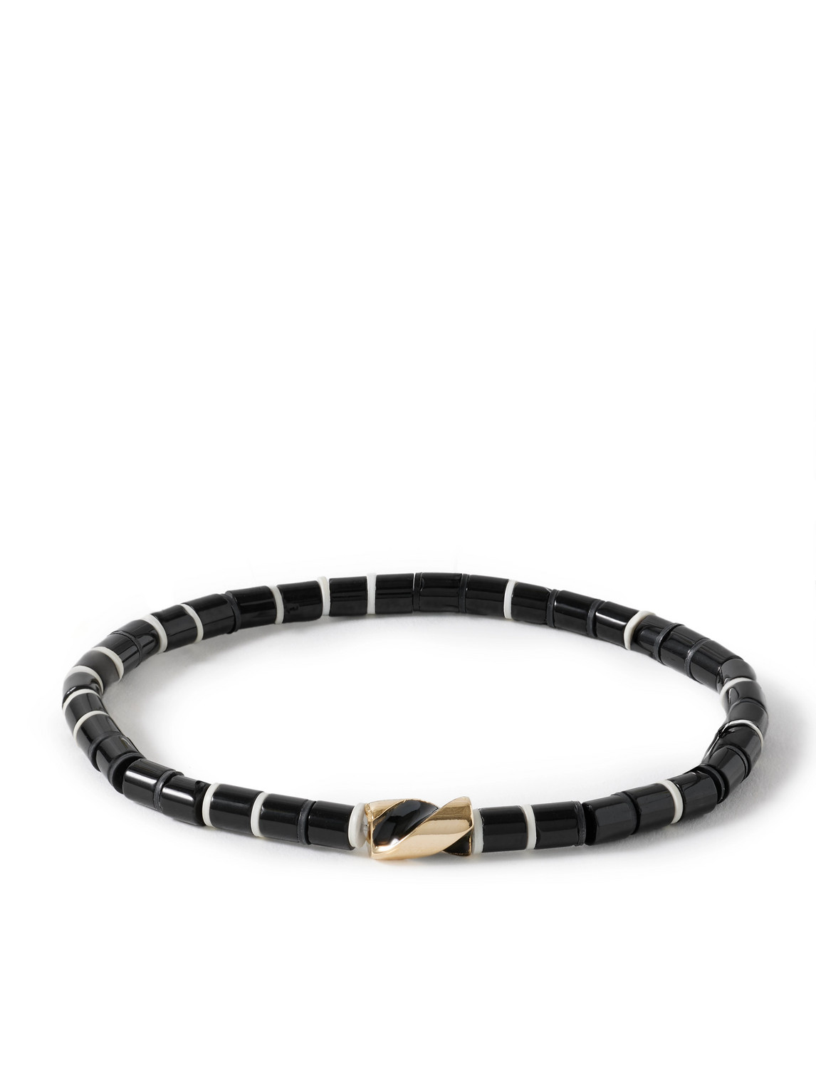 Luis Morais 14-karat Gold, Agate And Enamel Beaded Bracelet In Multi