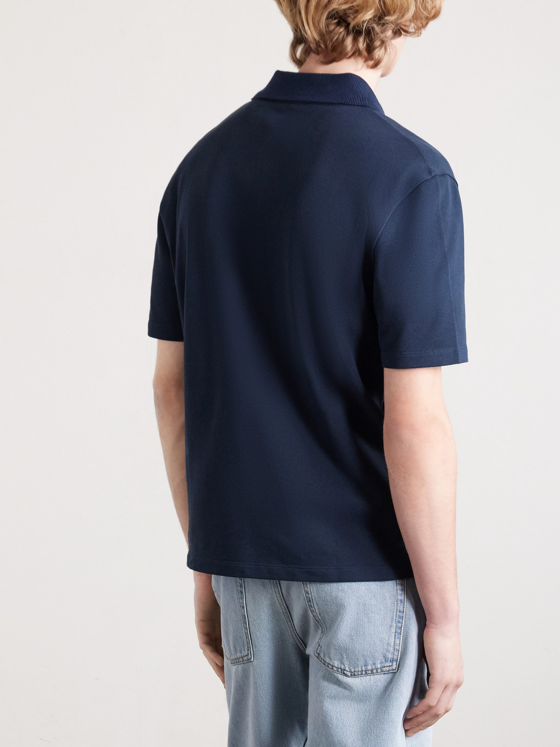 Slim-Fit Logo-Embroidered Cotton-Piqué Polo Shirt