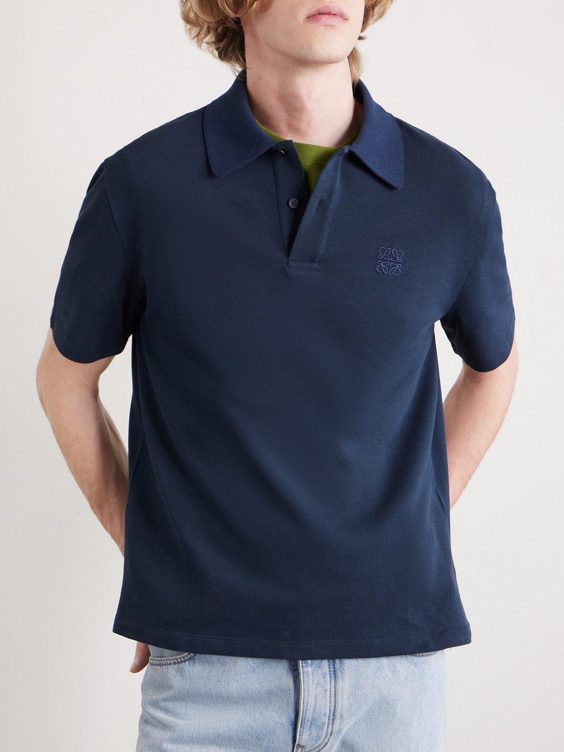 Slim-Fit Logo-Embroidered Cotton-Piqué Polo Shirt