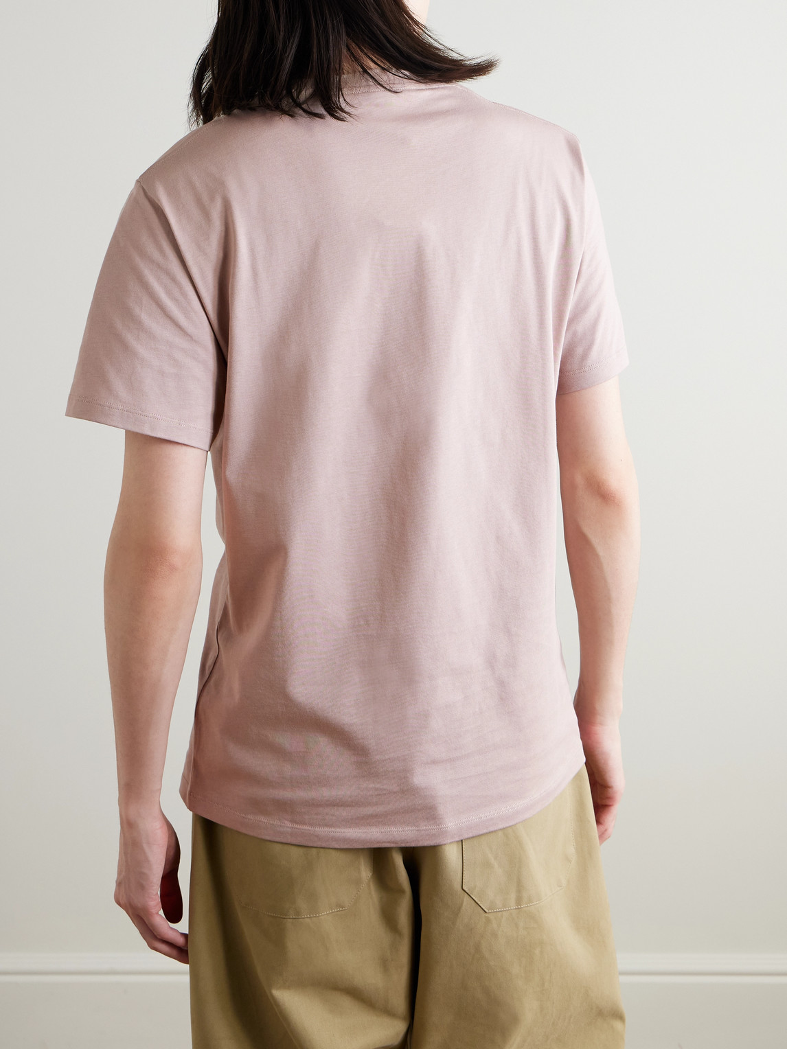 Loewe Logo-embroidered Cotton-jersey T-shirt In Pink