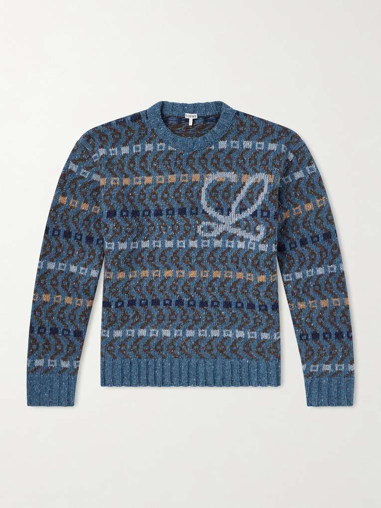 Loewe — Logo-Intarsia Wool-Blend Sweater