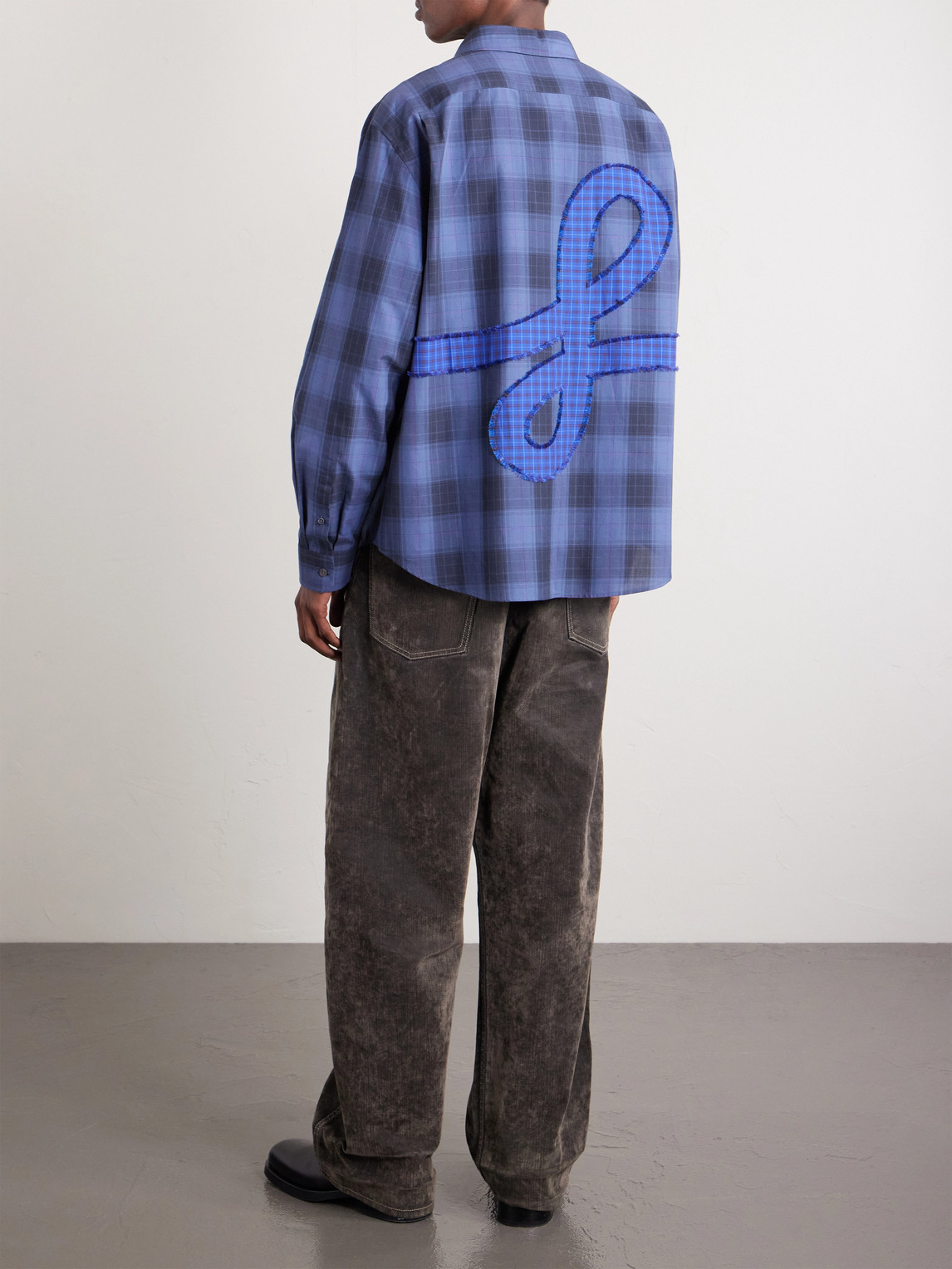  Loewe - Logo-appliquéd Checked Cotton Shirt - Men - Blue - Eu 39 