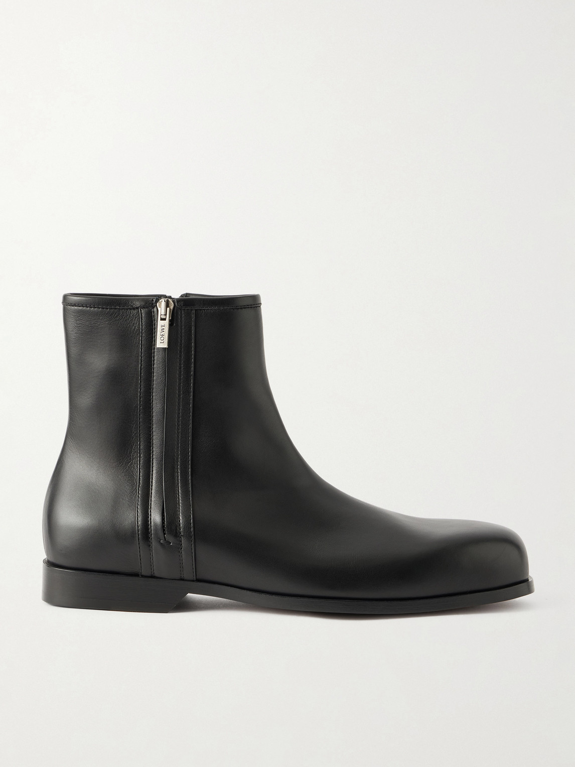 Loewe Bobine Leather Ankle Boots In Black