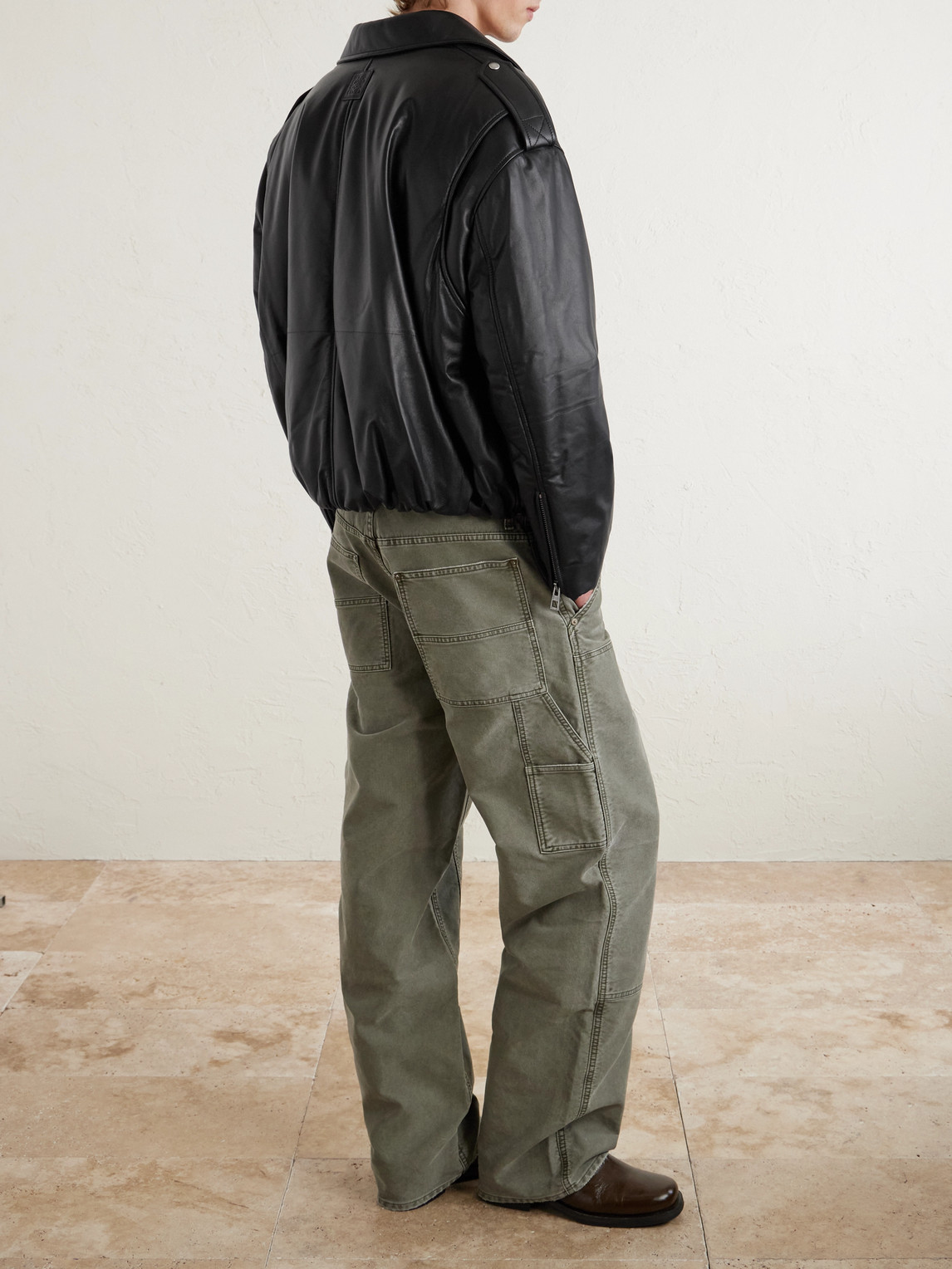 Loewe Balloon Biker Jacket In Nappa In Black