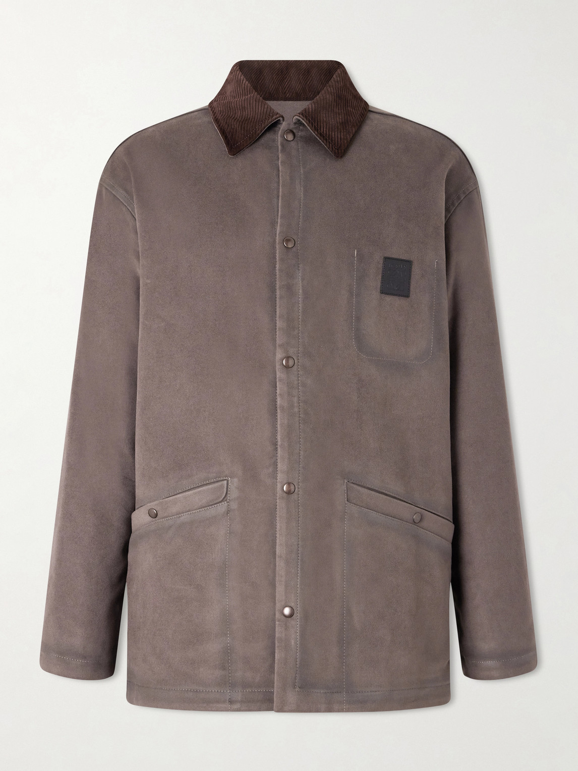 Loewe Corduroy-Trimmed Logo-Appliquéd Woven Overshirt IT 46