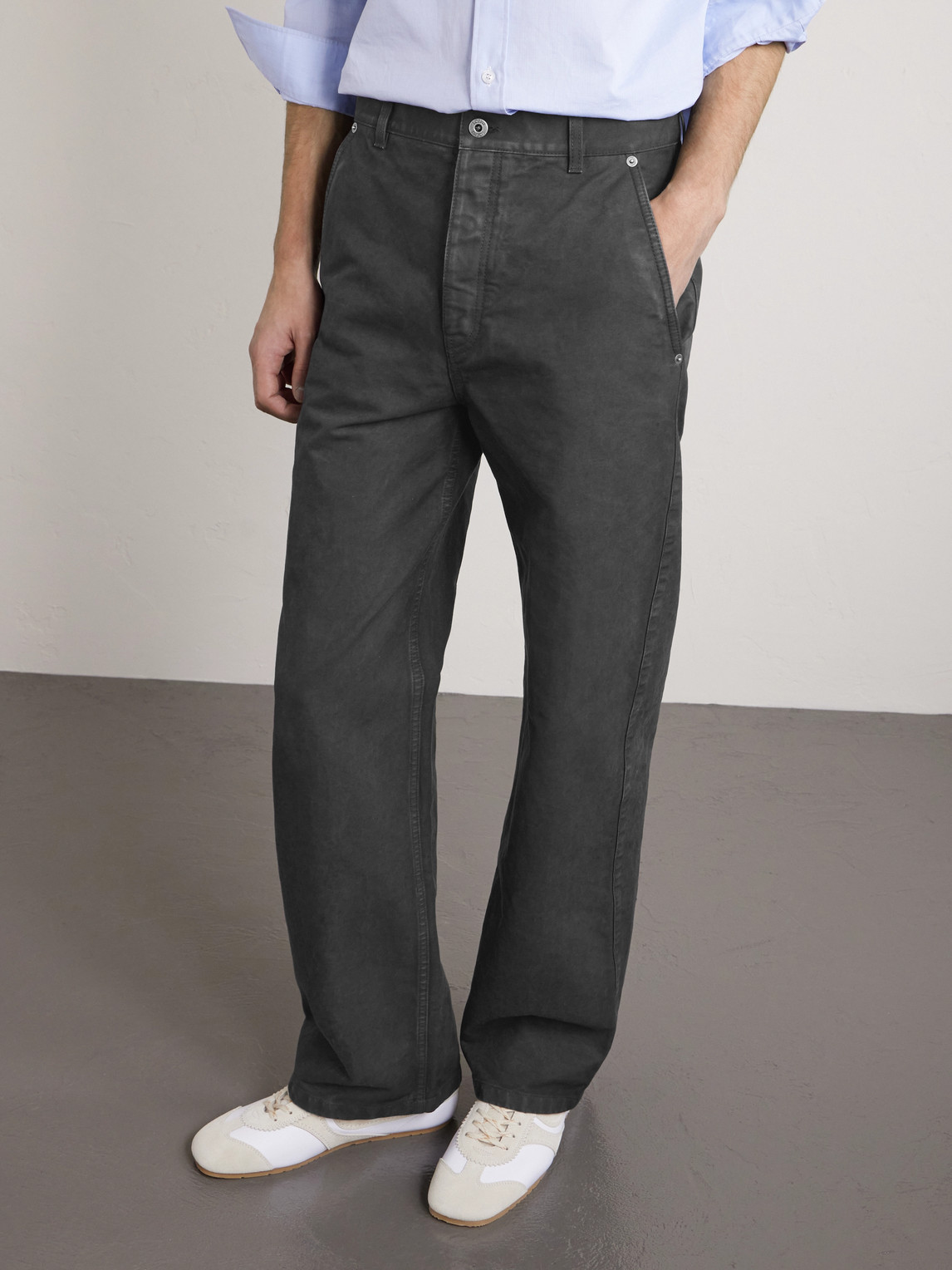 Loewe Men Baggy Jeans With A Decorative Single Belt Detail In Black