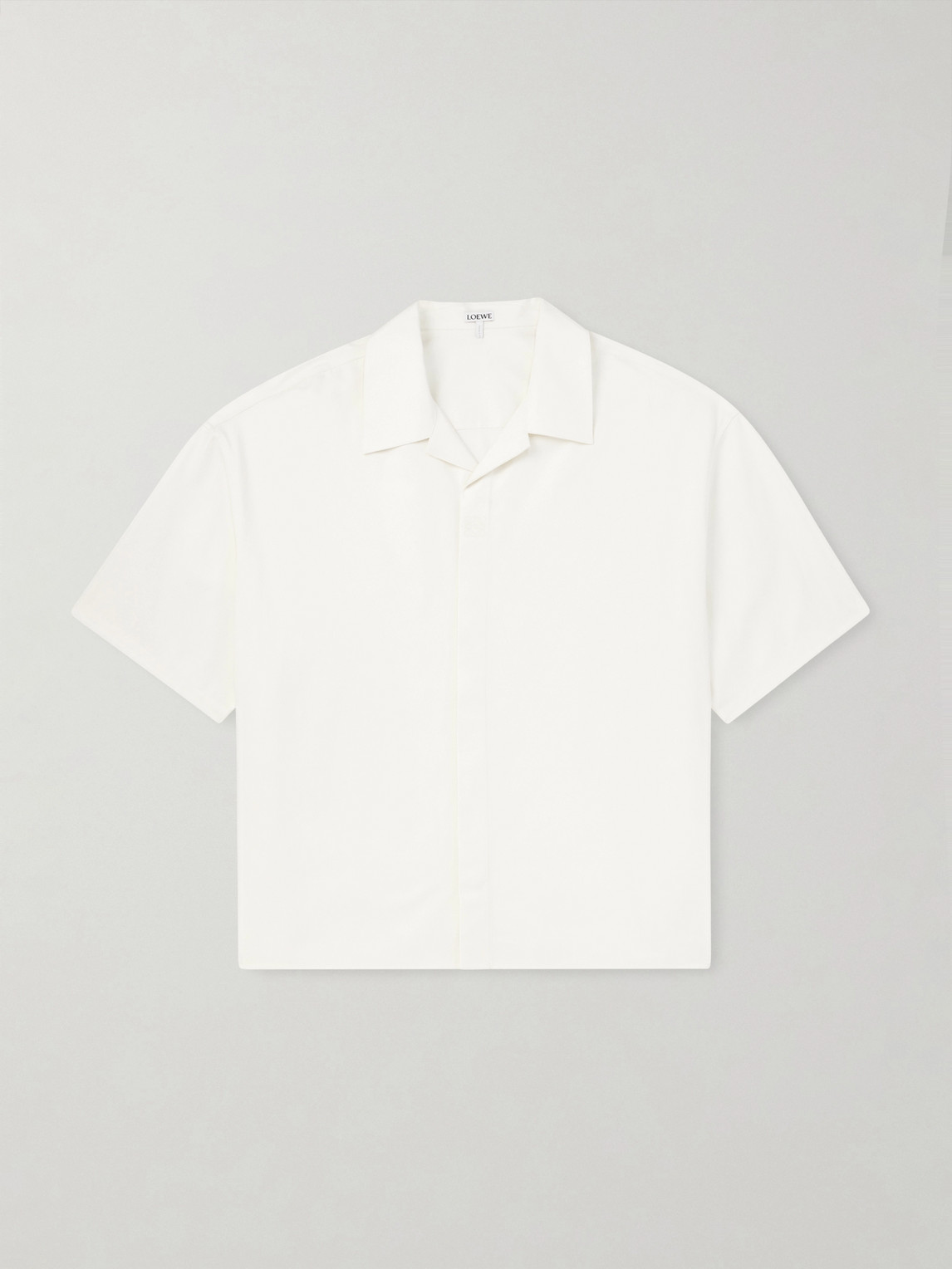 Loewe Camp-Collar Logo-Embroidered Cotton-Twill Shirt EU 41
