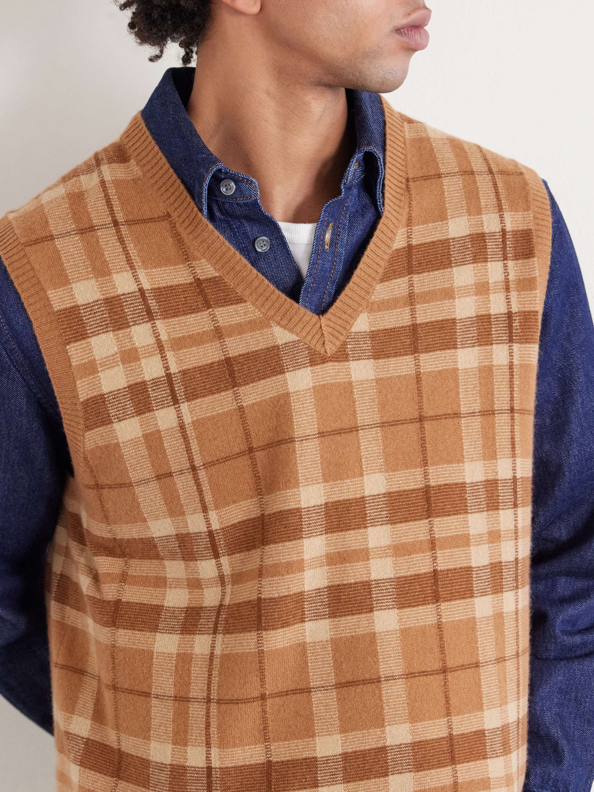 POLO RALPH LAUREN Checked Cashmere Vest for Men | MR PORTER