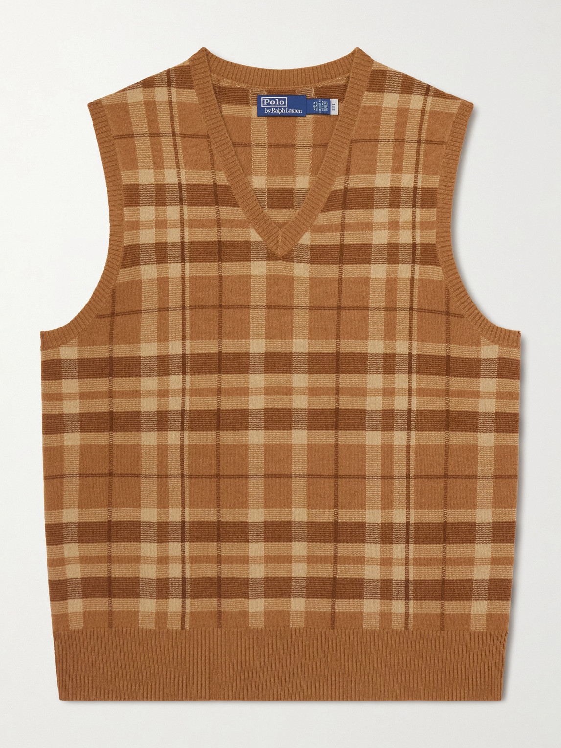 Polo Ralph Lauren Checked Cashmere Vest In Brown