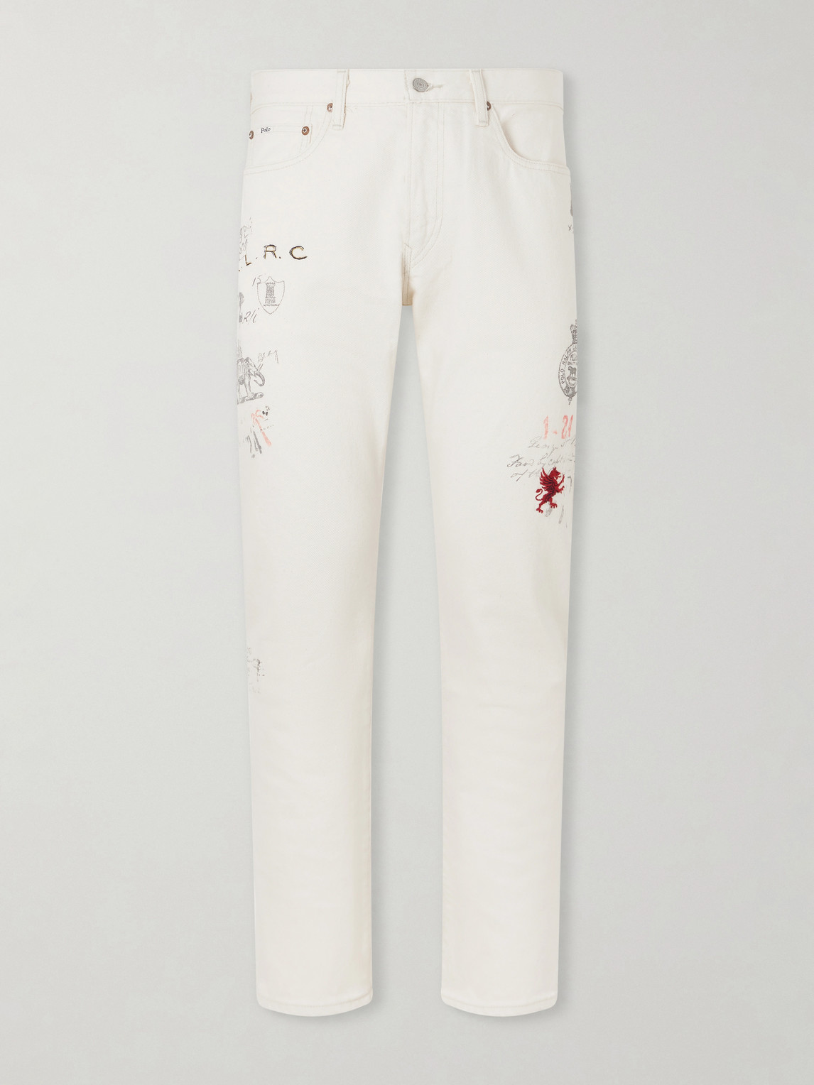 Polo Ralph Lauren Straight-leg Printed Cotton-twill Trousers In White