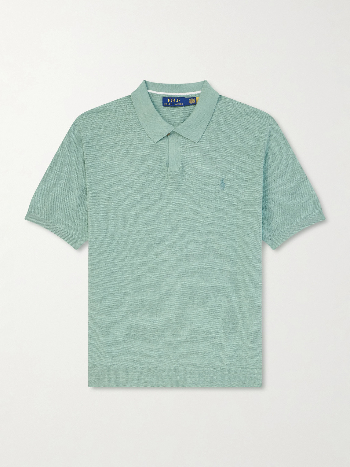 Polo Ralph Lauren Logo-embroidered Cotton And Linen-blend Polo Shirt In Green