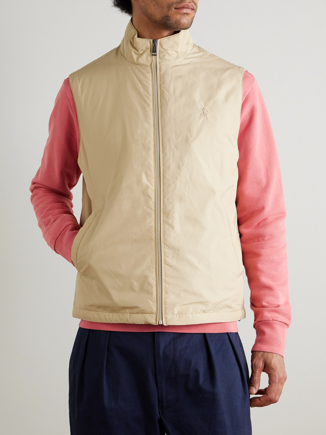  Polo Ralph Lauren - Logo-embroidered Padded Recycled Shell Gilet - Men - Neutrals - S 