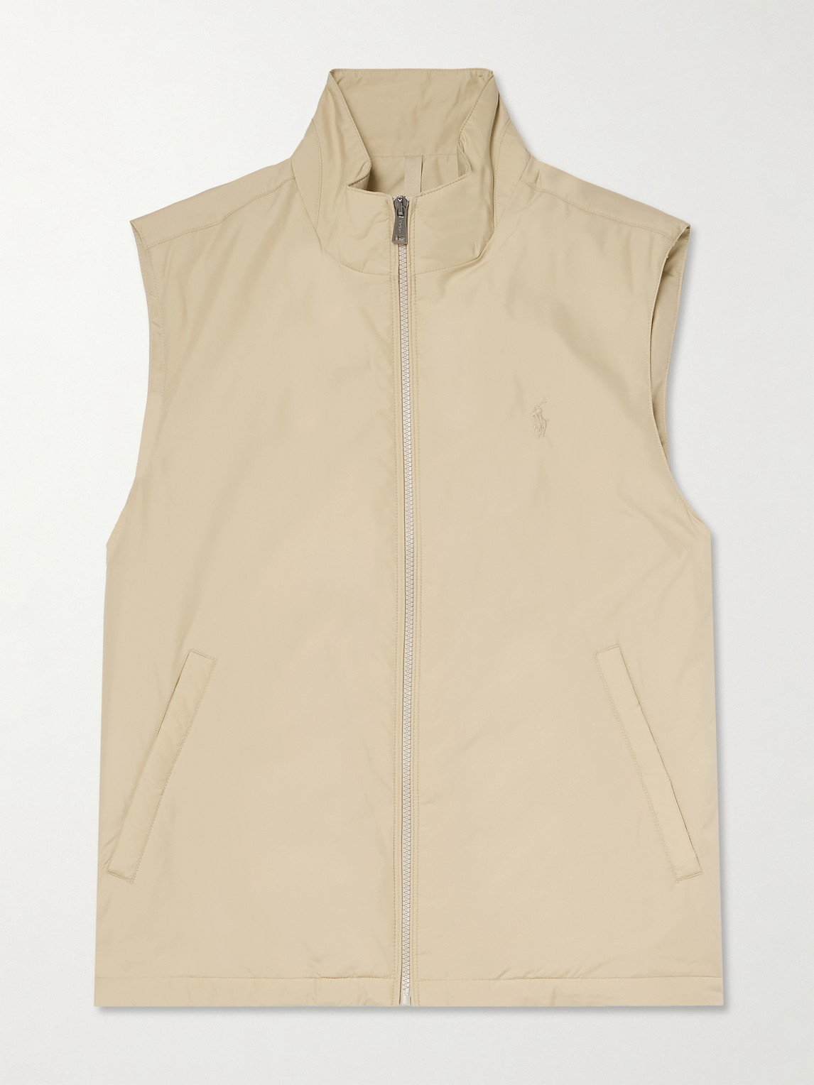 Polo Ralph Lauren Logo-embroidered Padded Recycled Shell Gilet In Brown