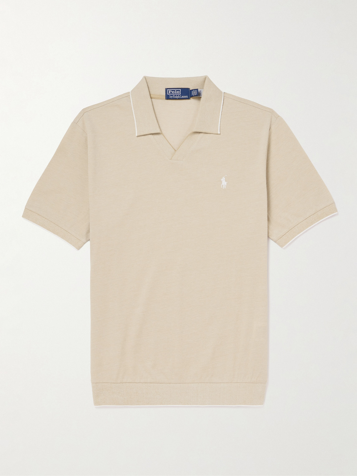 Polo Ralph Lauren Open-Collar ogo-Embroidered Cotton-Blend Piqué Polo Shirt - Men