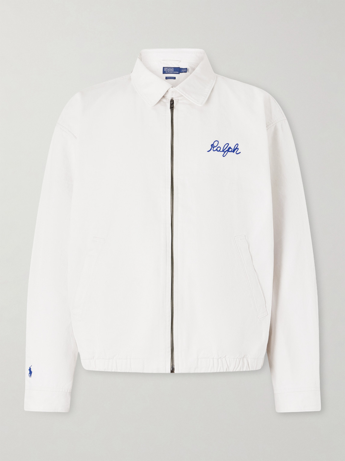 Polo Ralph Lauren Logo-embroidered Cotton-twill Blouson Jacket In White