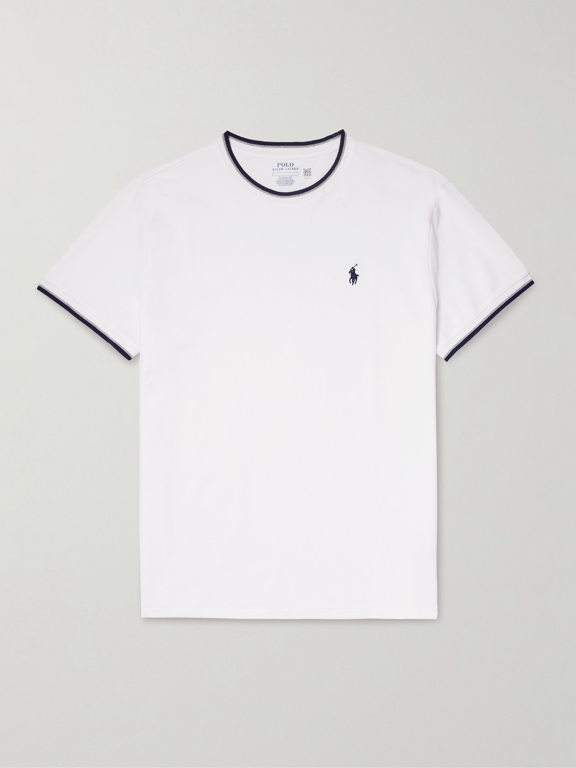 Polo Ralph Lauren Contrast-Tipped Embroidered Cotton-Blend Jersey T-Shirt - Men