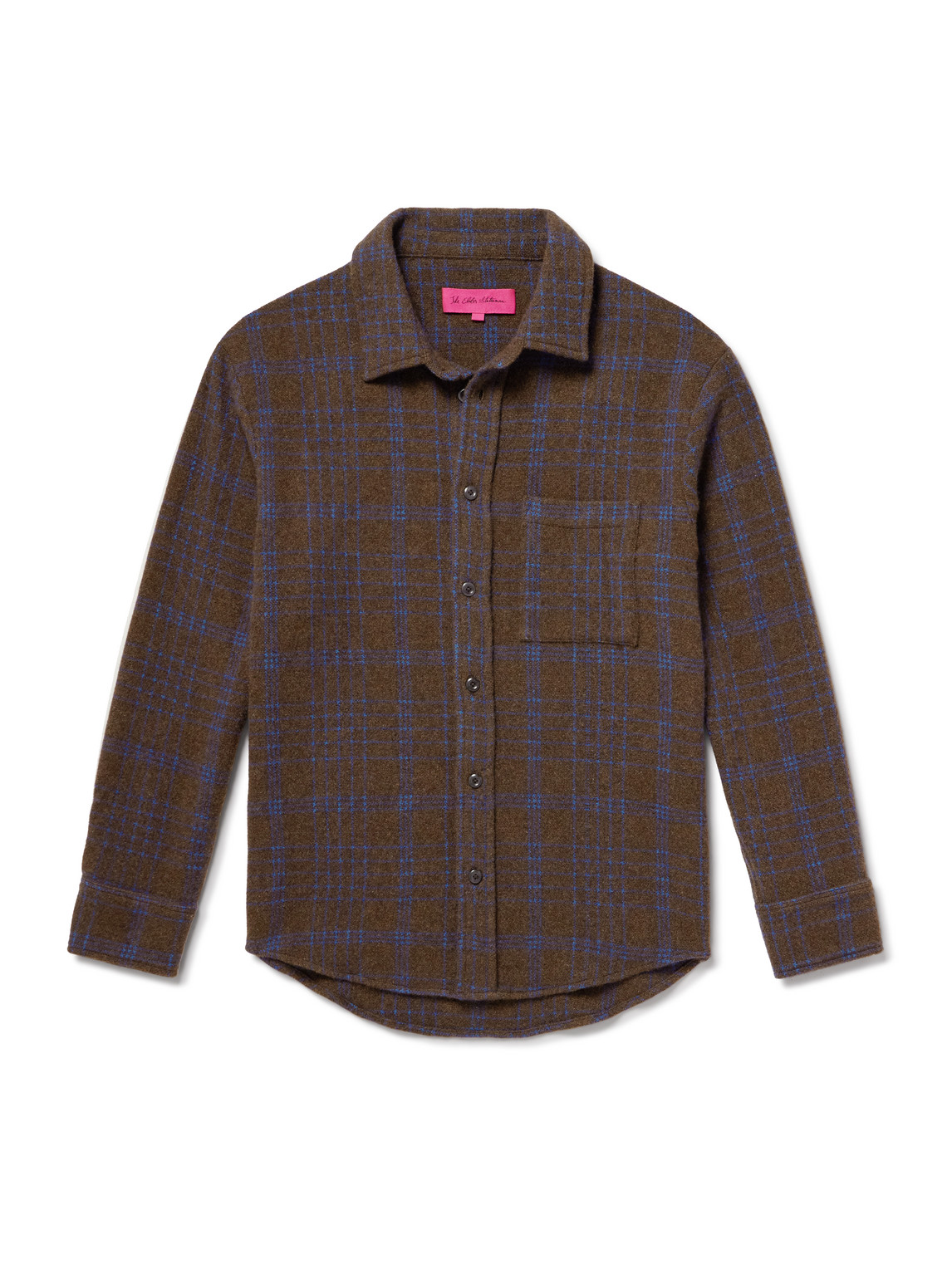 The Elder Statesman Checked Cashmere Overshirt In Brown