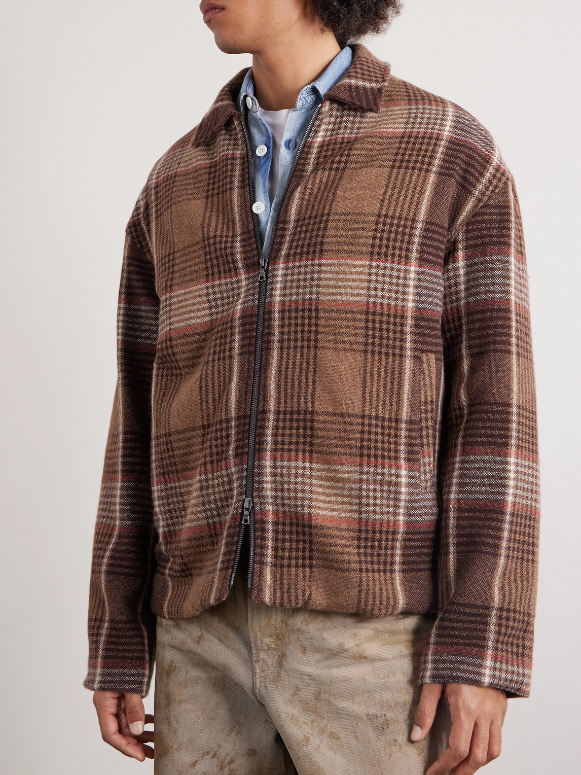  The Elder Statesman - Checked Cashmere Jacket - Men - Brown - Xs 