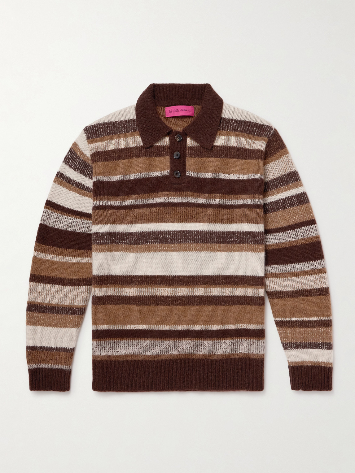 The Elder Statesman Striped Cashmere Polo Shirt - Men