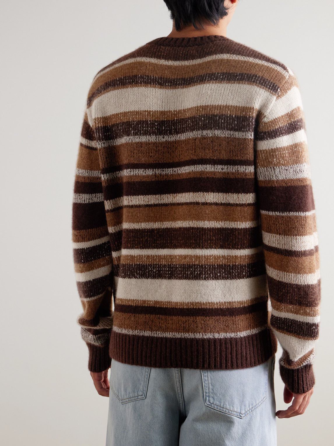 The Elder Statesman Striped Cashmere Sweater In Multi