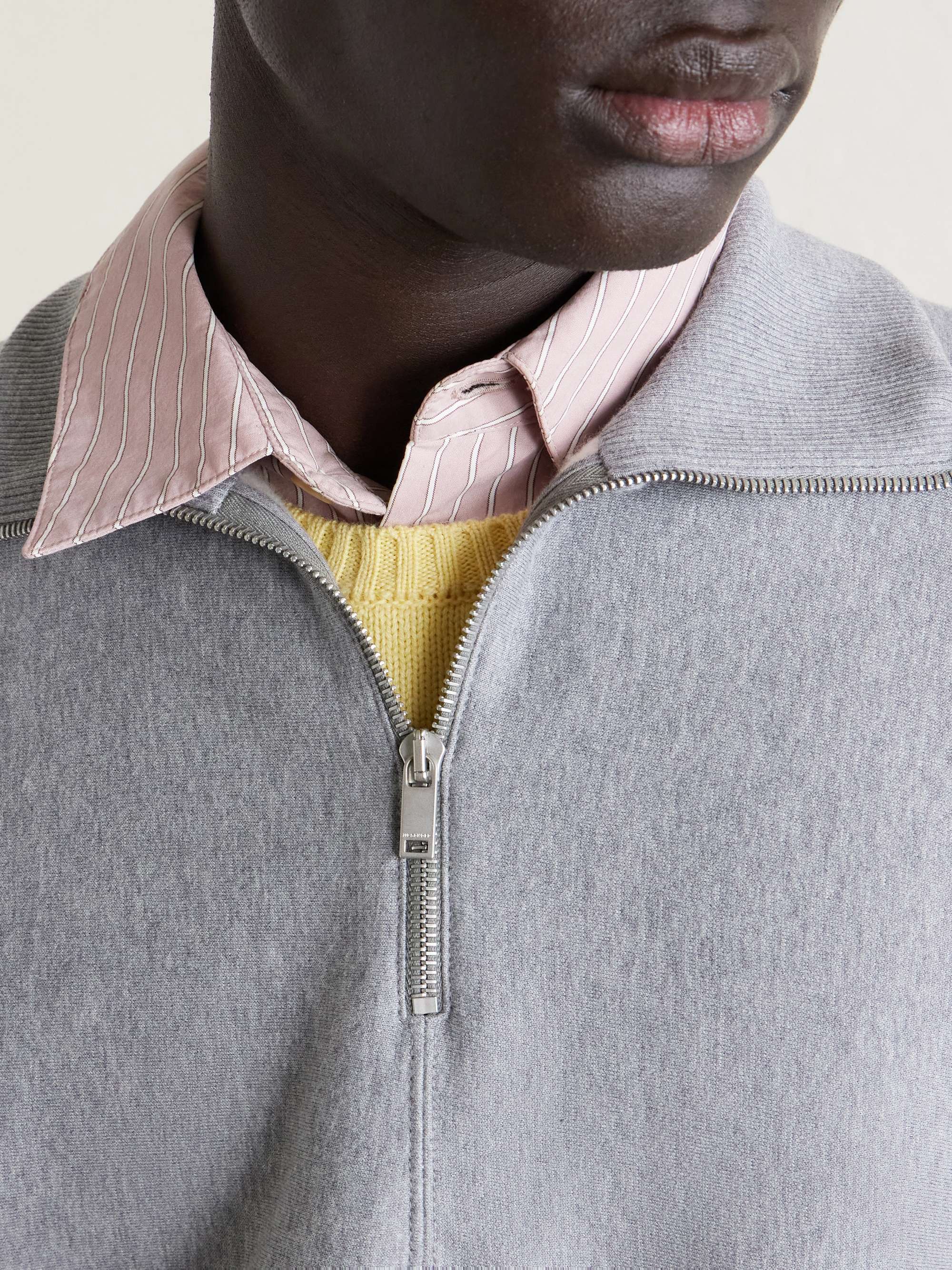 JIL SANDER Cotton-Jersey Half-Zip Sweatshirt for Men | MR PORTER