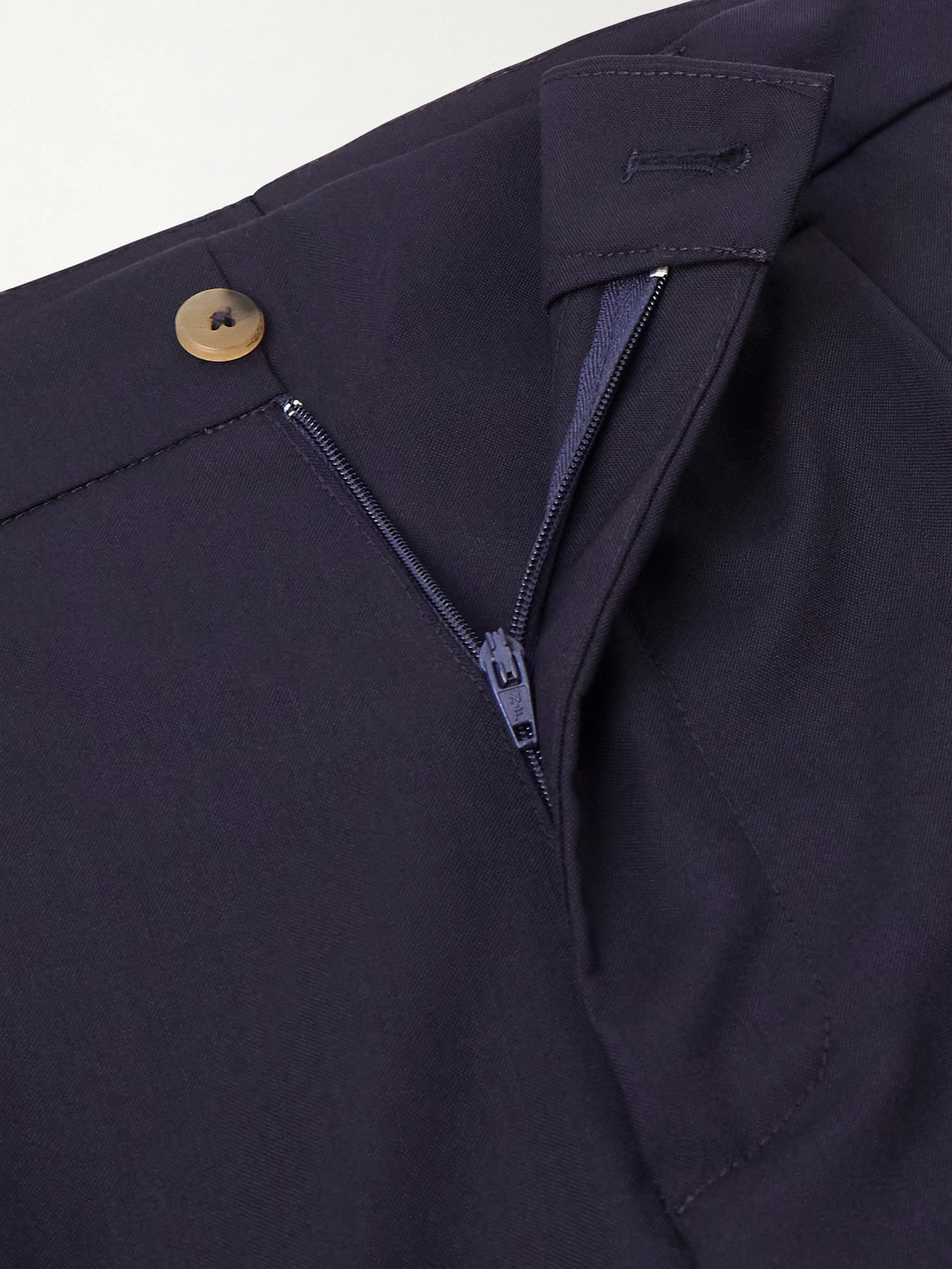Straight-Leg Pleated Super 130S Wool Suit Trousers