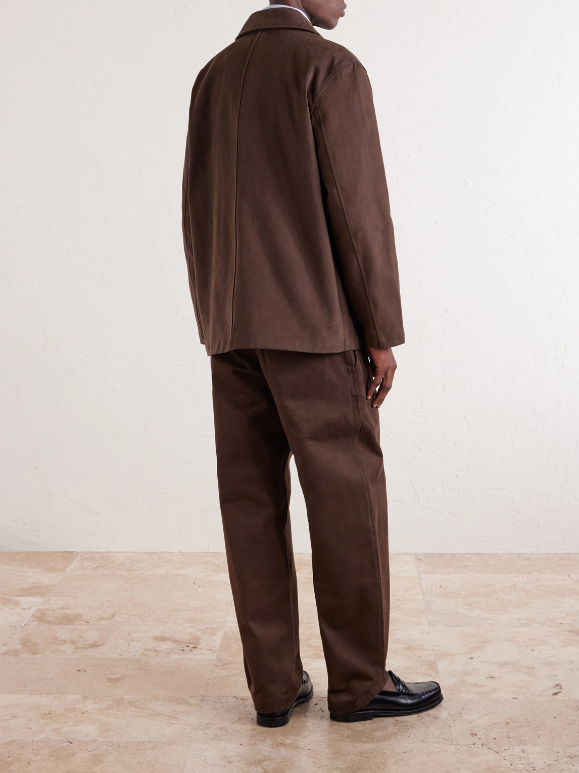 Straight-Leg Cotton-Twill Suit Trousers
