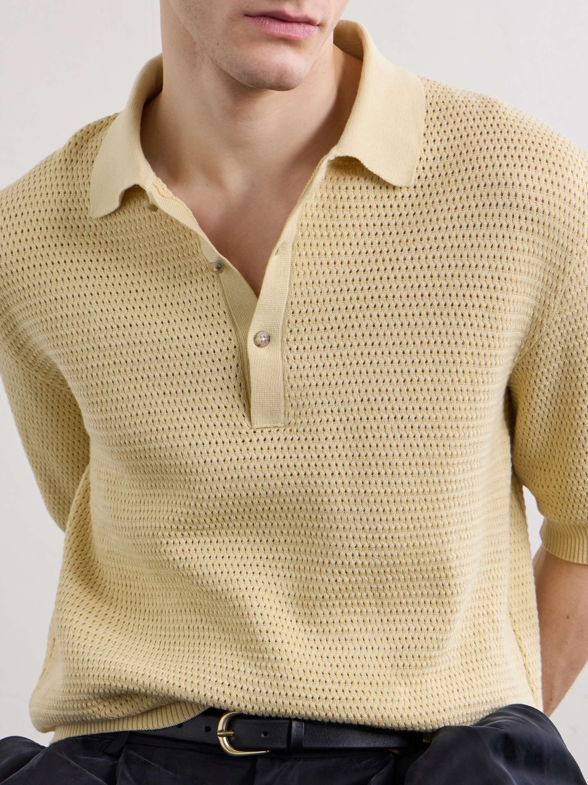 DE BONNE FACTURE Honeycomb-Knit Cotton Polo Shirt for Men | MR PORTER