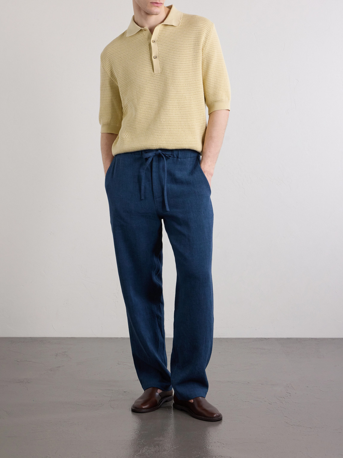 Lounge Straight-Leg Linen And Wool-Blend Suit Trousers
