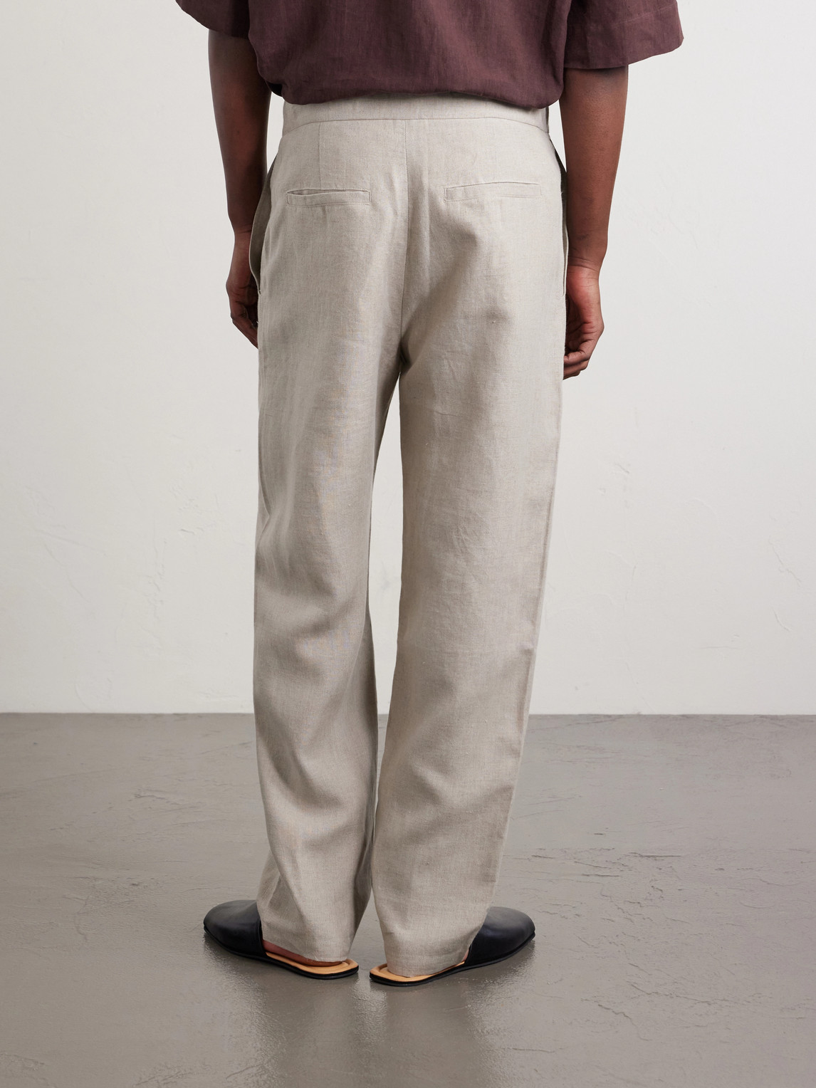 Lounge Straight-Leg Linen Suit Trousers