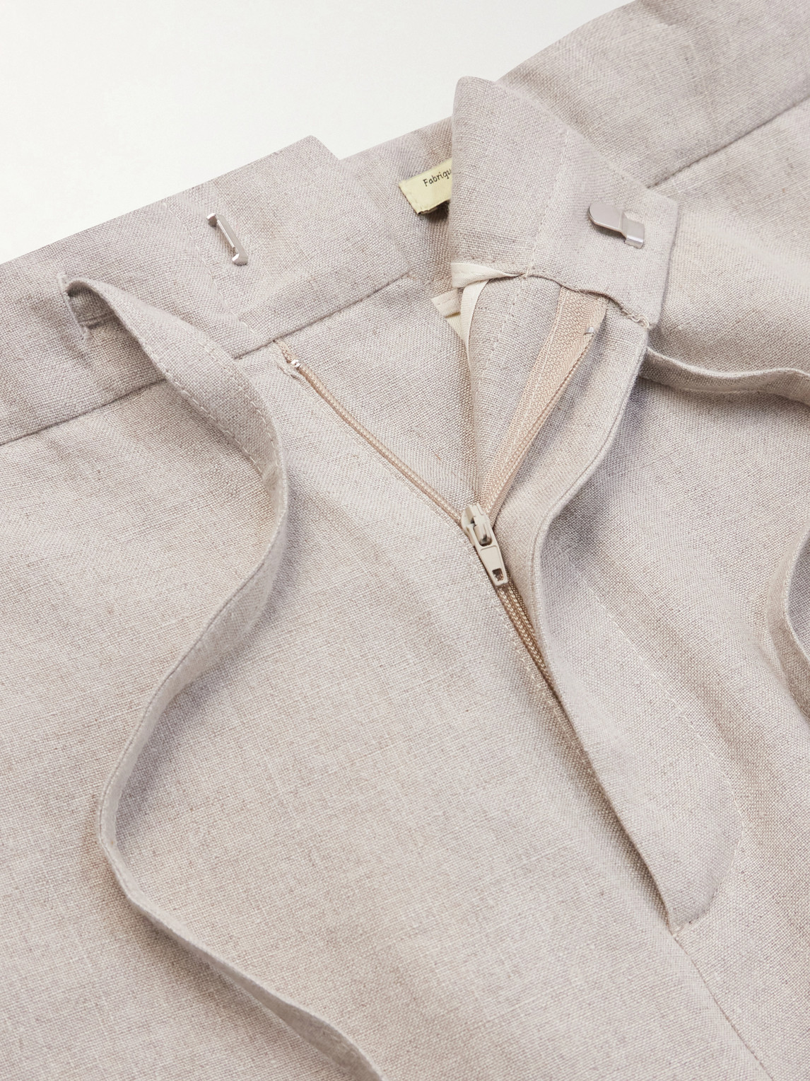 Lounge Straight-Leg Linen Suit Trousers