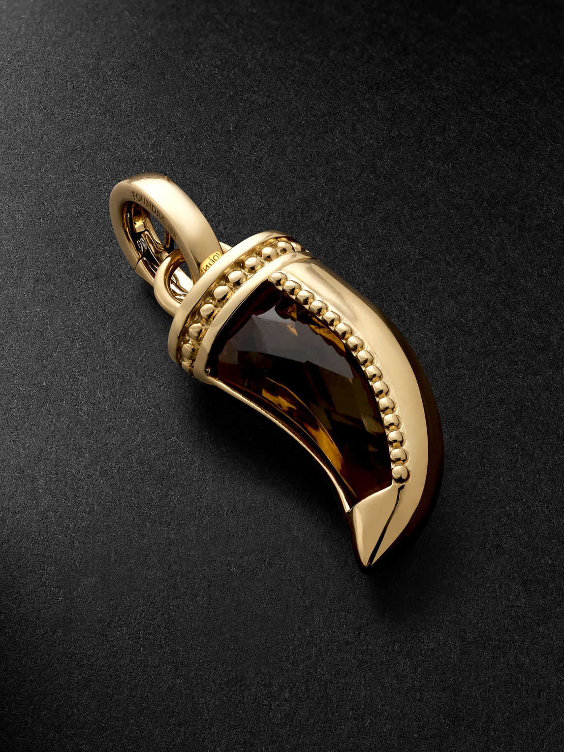 Foundrae La Loba Claw 18-karat Gold Citrine Pendant