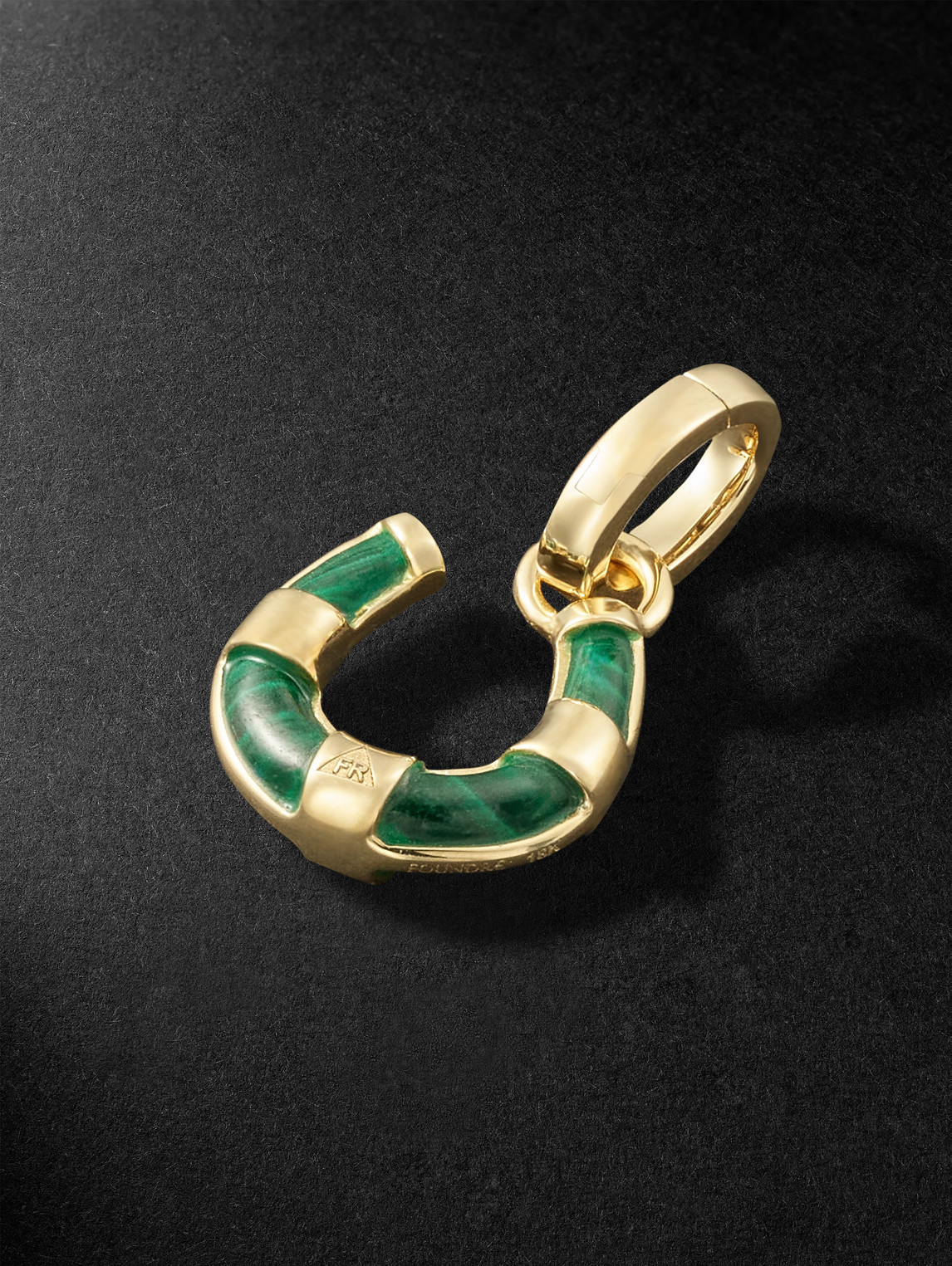 Foundrae - Protection Horseshoe Miniature 18-karat Gold Malachite Pendant - Men - Gold 