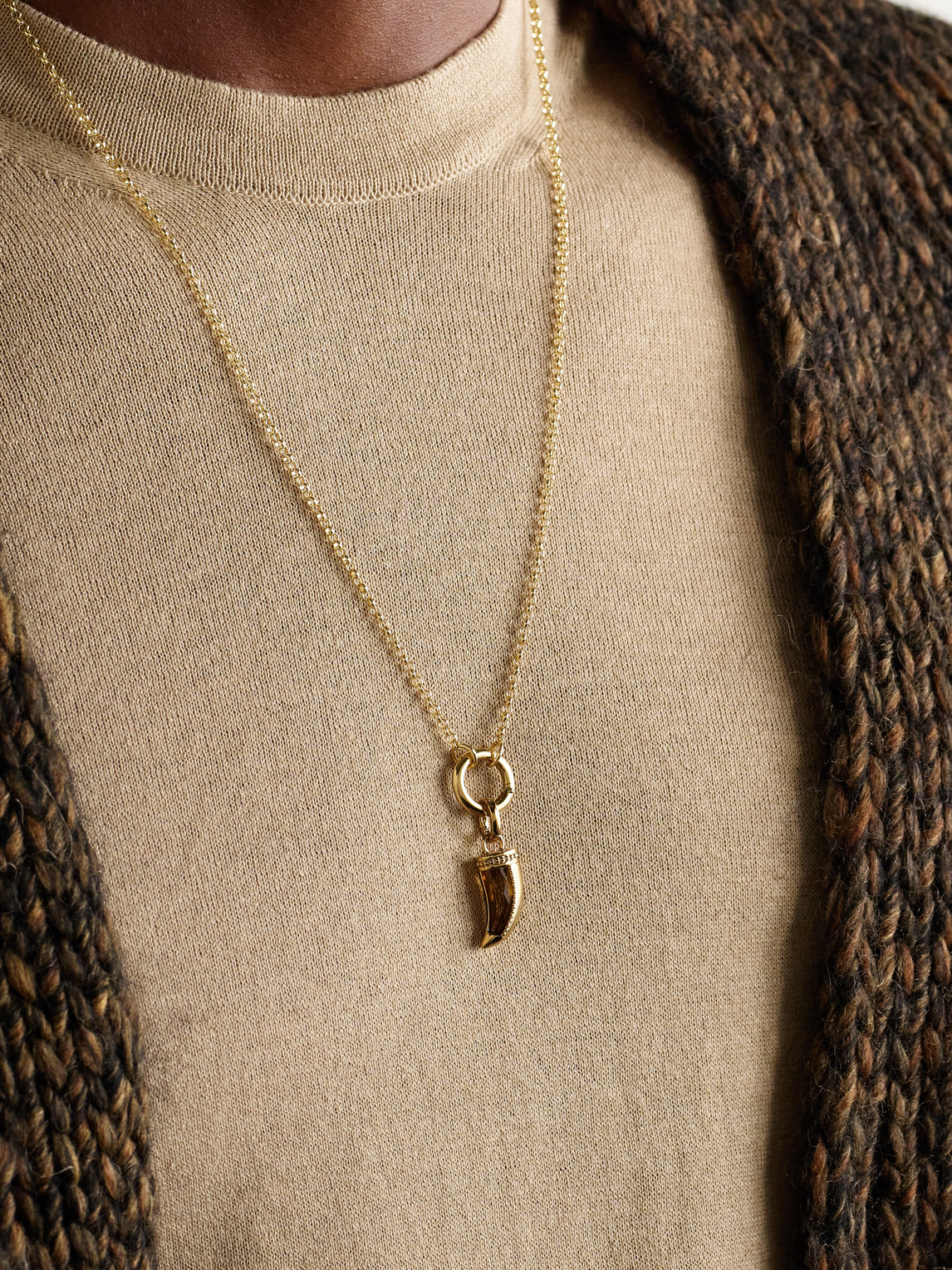 Foundrae Small Open Belcher 18-karat Gold Necklace In Gold