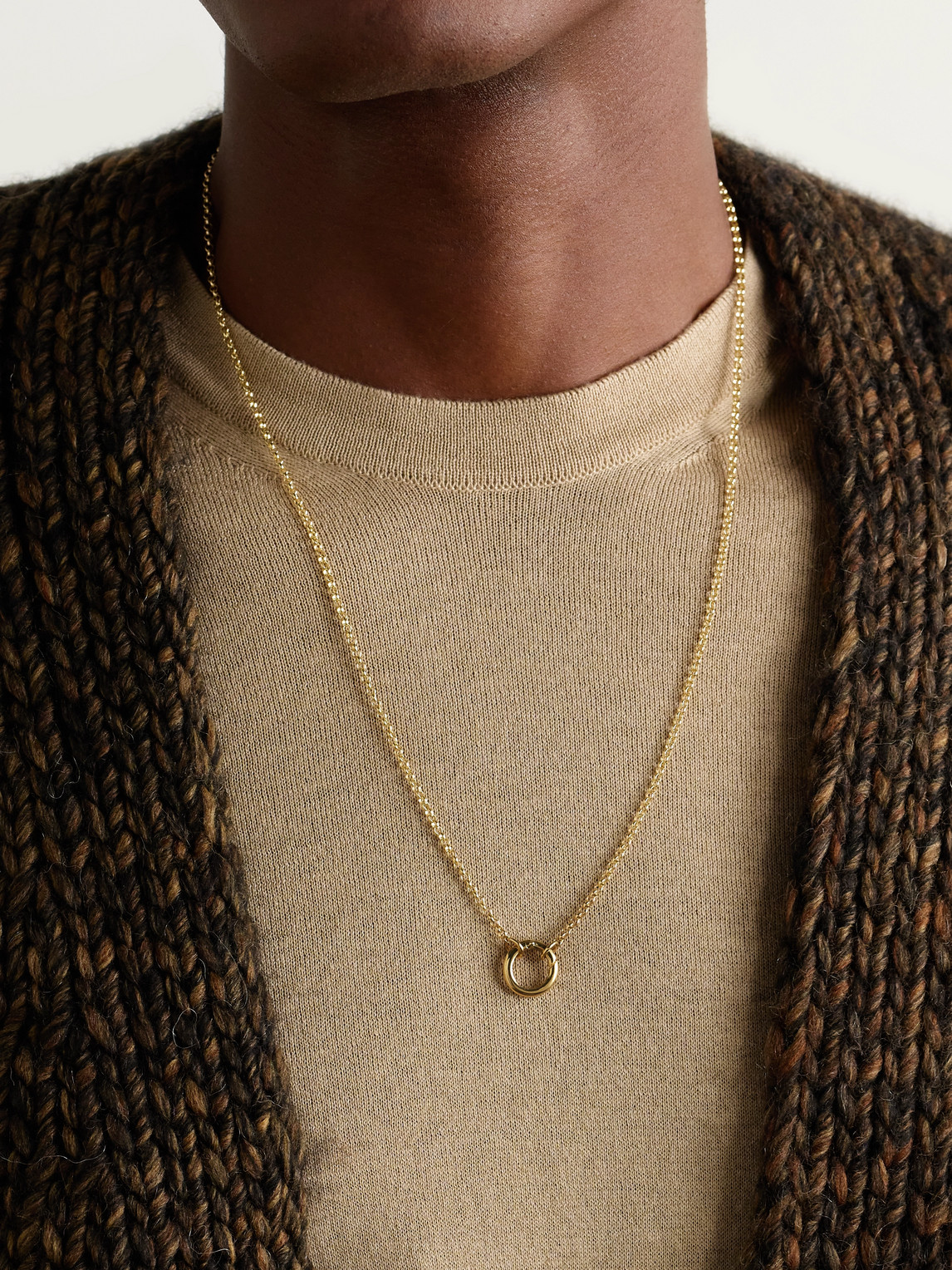 Foundrae Small Open Belcher 18-karat Gold Necklace In Gold