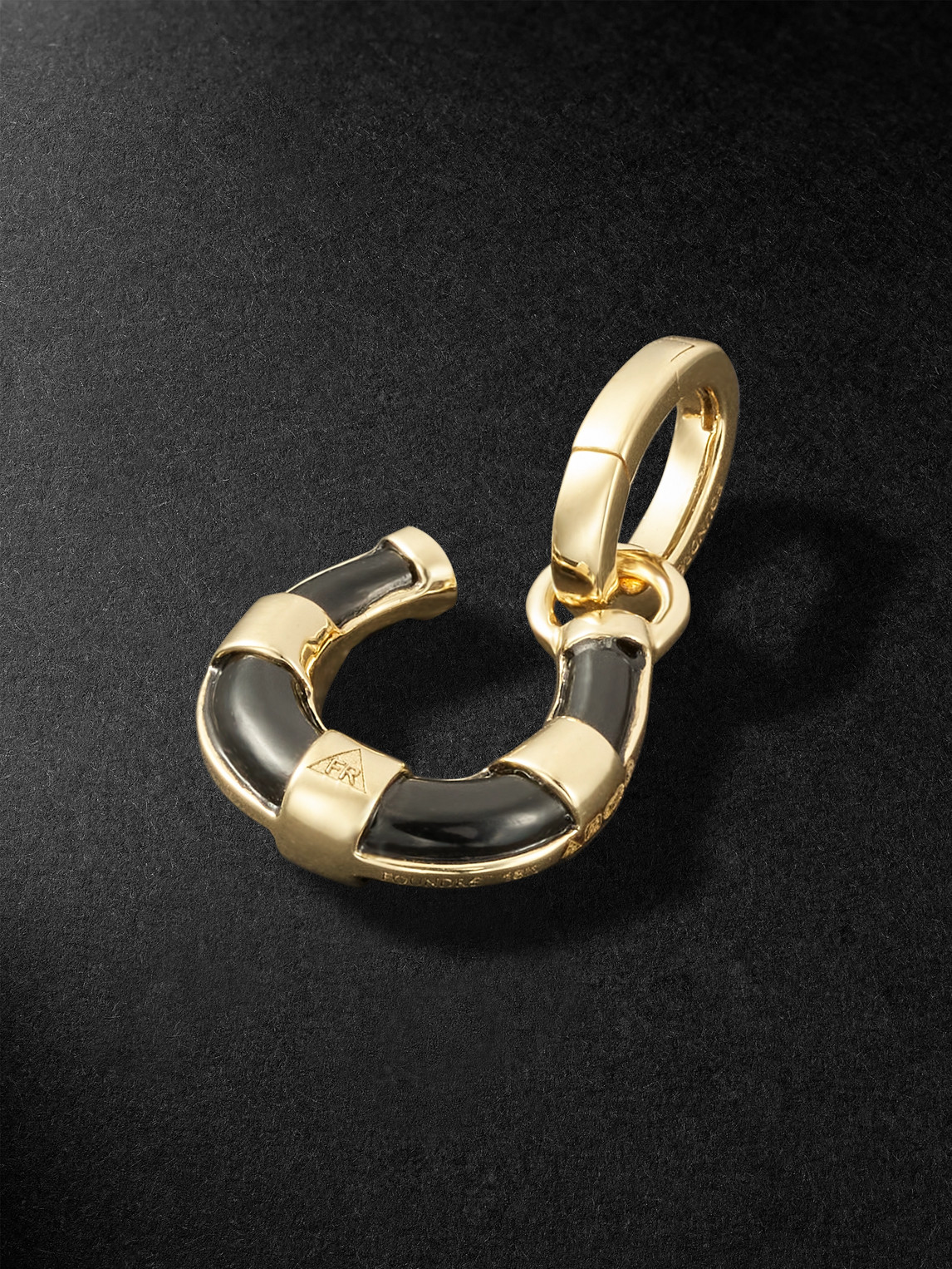  Foundrae - Protection Horseshoe Miniature 18-karat Gold Onyx Pendant - Men - Gold 