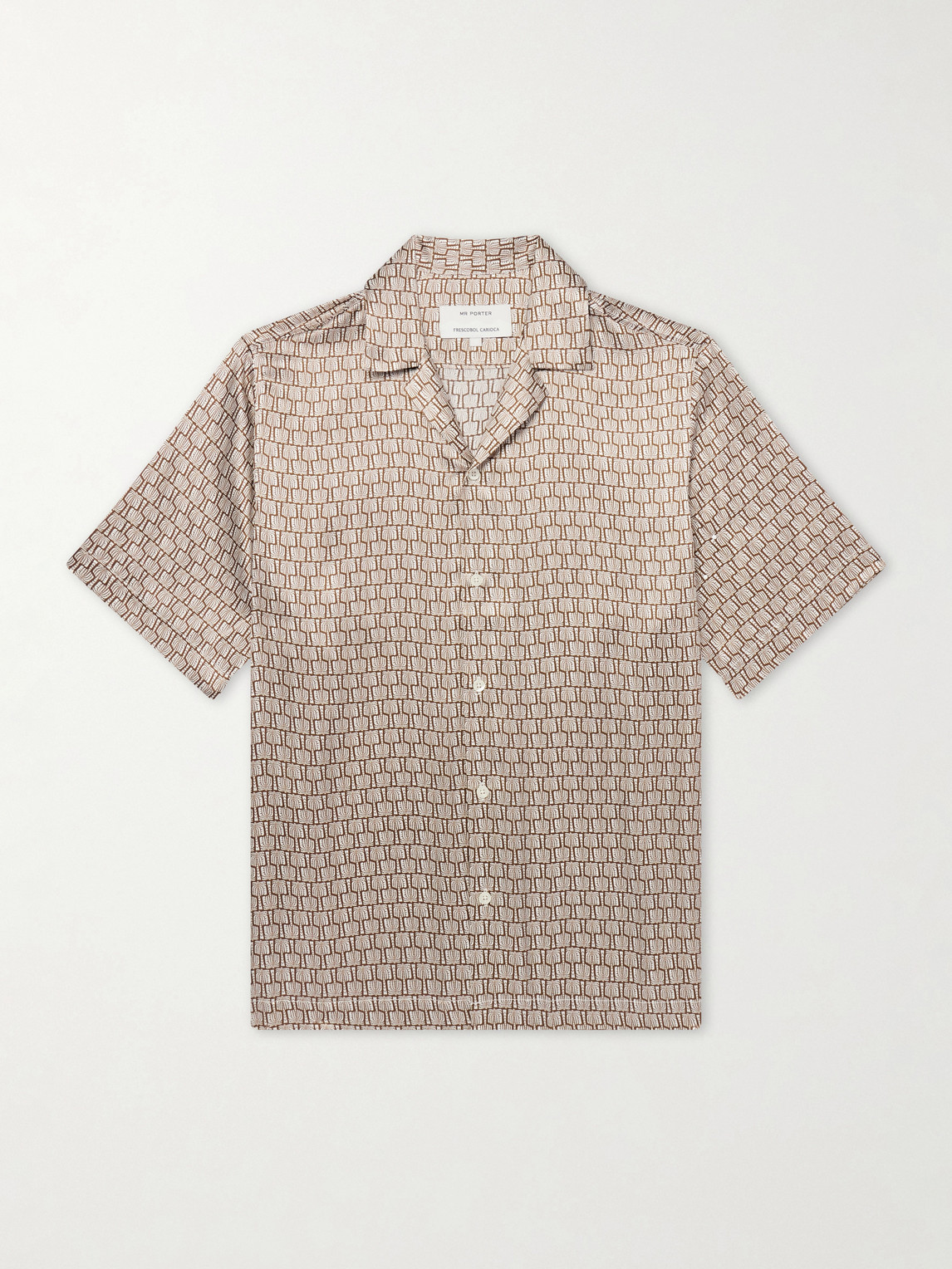 Frescobol Carioca Roberto Camp-Collar Printed Silk-Voile Shirt - Men