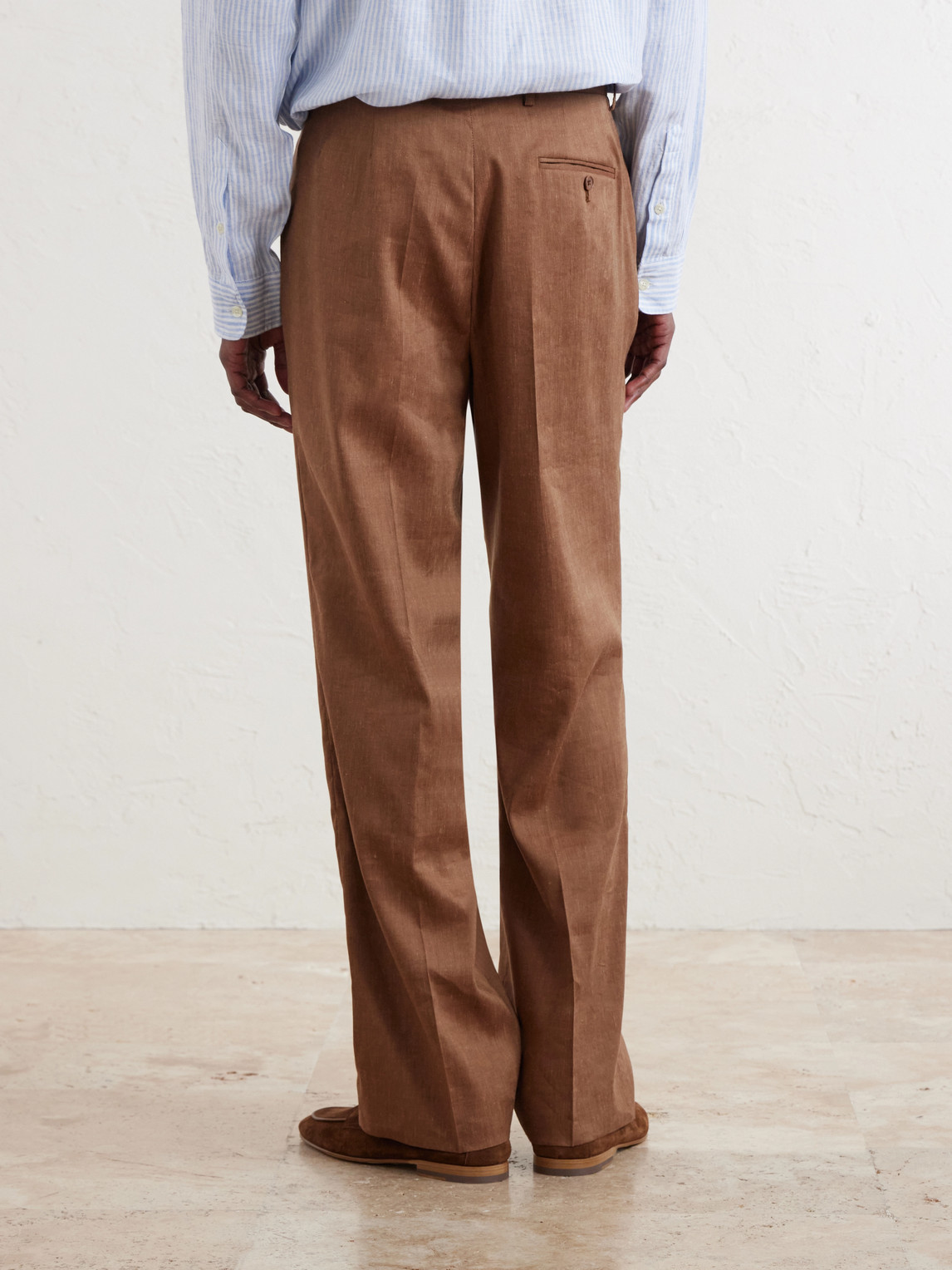  Frescobol Carioca - Affonso Pleated Straight-leg Linen And Virgin Wool-blend Suit Trousers - Men - Brown - Uk/us 30 